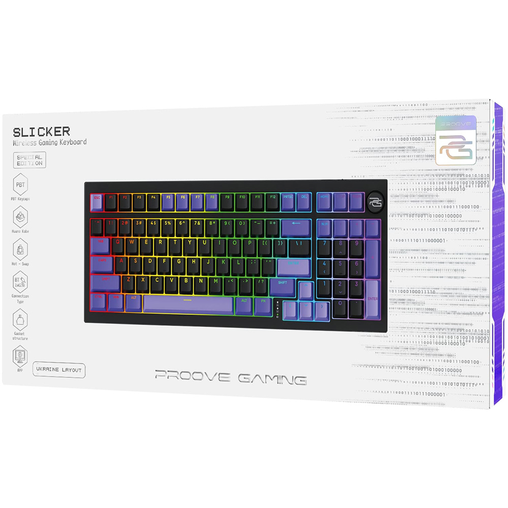 Клавіатура PROOVE GAMING Slicker Special Edition Ukraine Layout black/purple (WKSLSE022401) Конструкція механічна