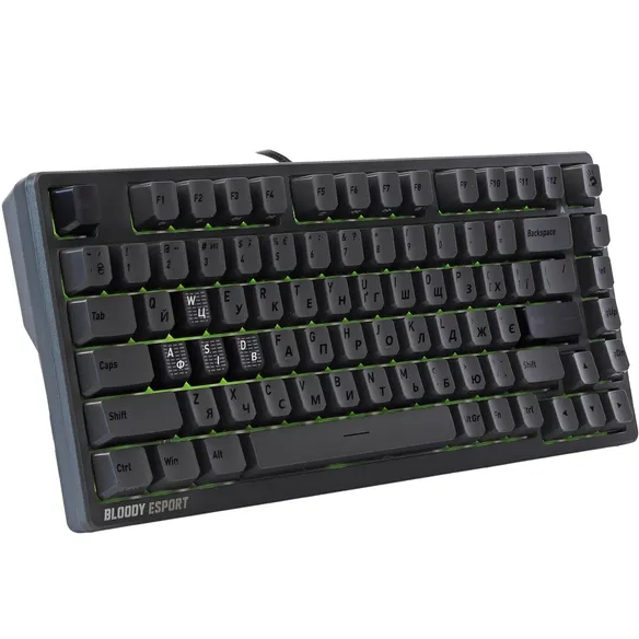 Клавиатура BLOODY MS76 (Iron Grey) Комплектация  клавиатура, 6 дополнительных кейкапов, 4 дополнительных магнитных переключателя, пуллер для кейкапов и переключателей, руководство пользователя