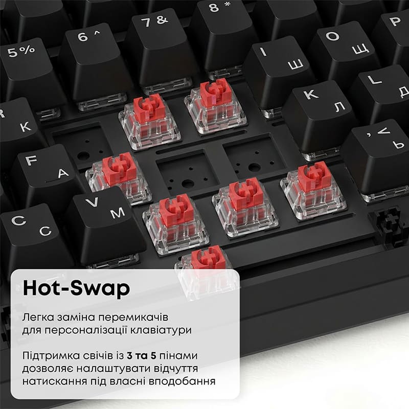 Клавіатура AJAZZ AK820 Red Switch USB-C Black (AK820-R-B) ᐉ
