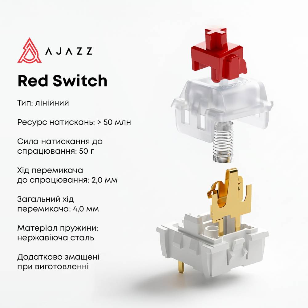 Клавиатура AJAZZ AK820 Red Switch USB-C White (AK820-R-W) ᐉ