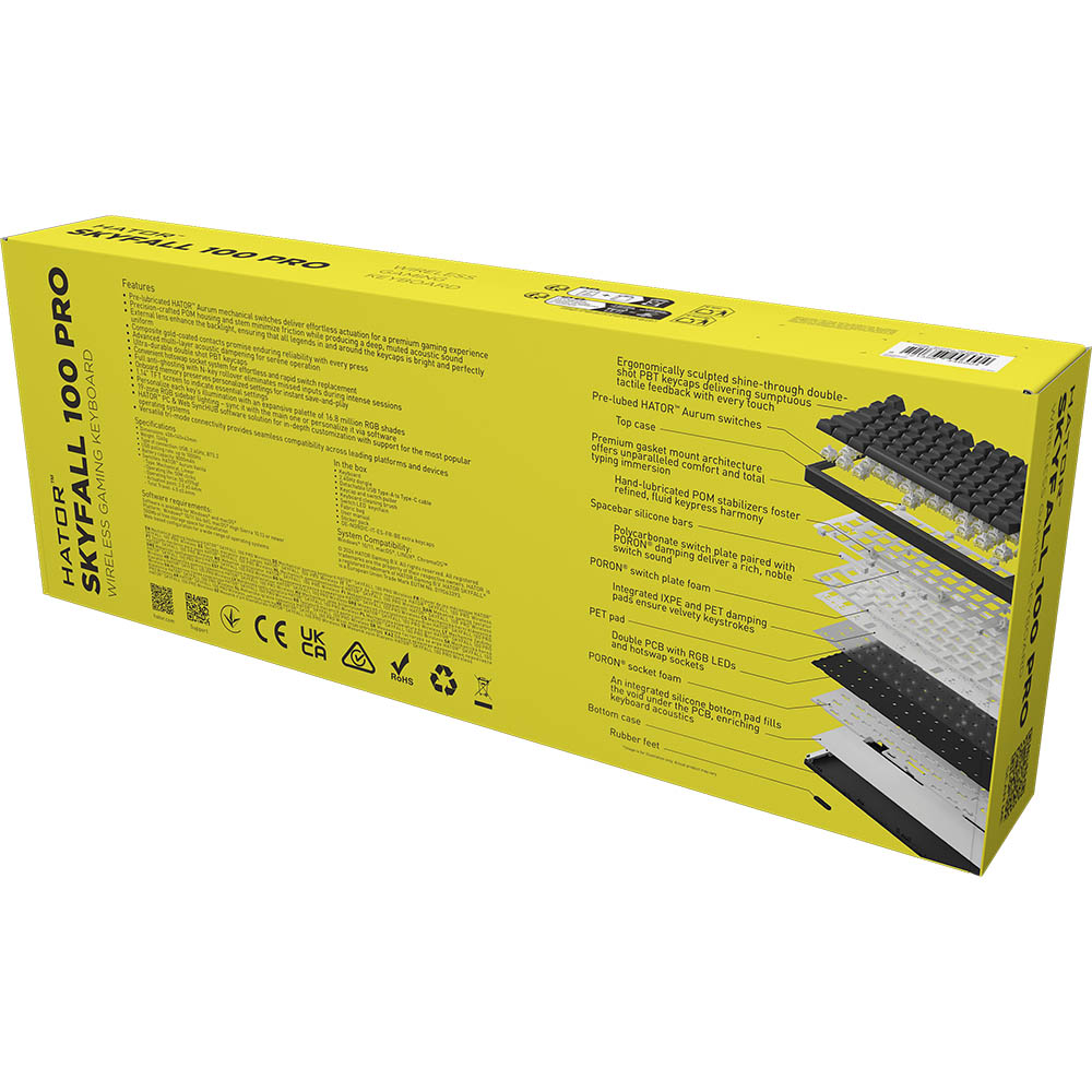 Замовити Клавіатура HATOR Skyfall 100 PRO Wireless Black (HTK4101EU)