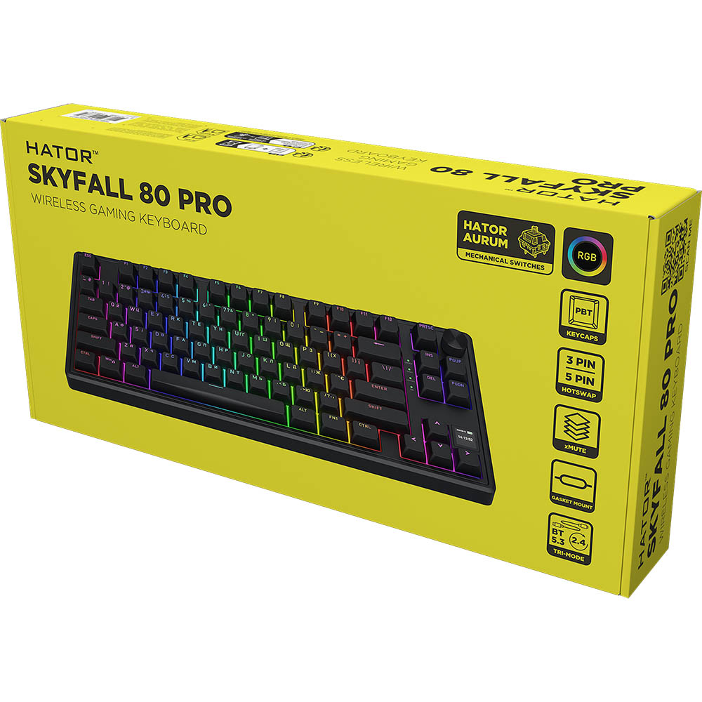 Фото Клавіатура HATOR Skyfall 80 PRO Wireless Black (HTK4181UA)