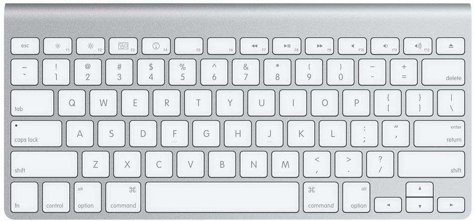 Клавіатура APPLE Wireless Keyboard A1314 (aluminium)