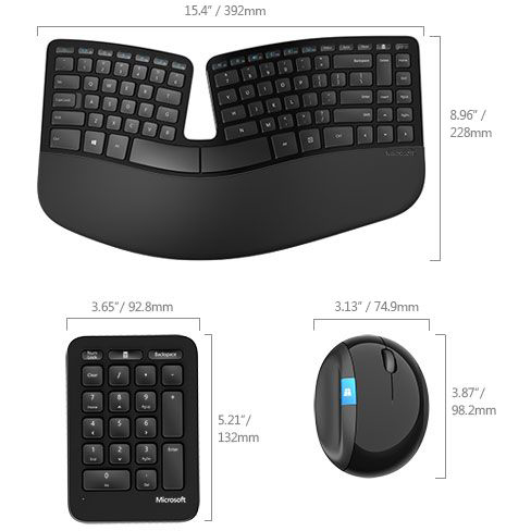 У Фокстрот Комплект MICROSOFT Sculpt Ergonomic Desktop USB black (L5V-00017)