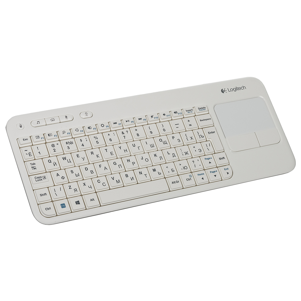 Клавіатура LOGITECH Wireless Touch K400 Russian layout White Комплектація клавіатура