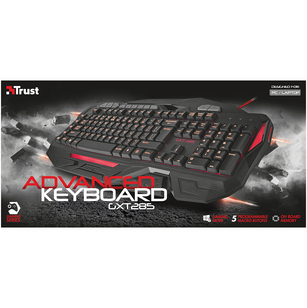 Зовнішній вигляд Клавіатура TRUST GXT 285 Advanced Gaming Keyboard (21201)