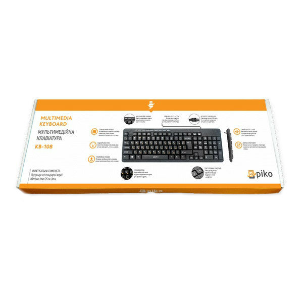 Клавиатура PIKO KB-108 Black Класс мультимедийная