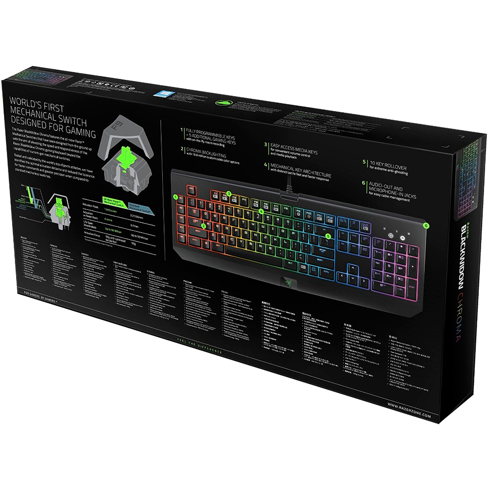 Клавиатура RAZER BlackWidow 2014 Ultimate CHROMA Edition (RZ03-01220900-R3R1) Подключение проводное