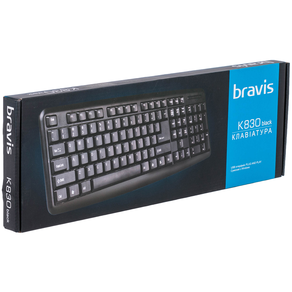 Зовнішній вигляд Клавіатура BRAVIS K830 black