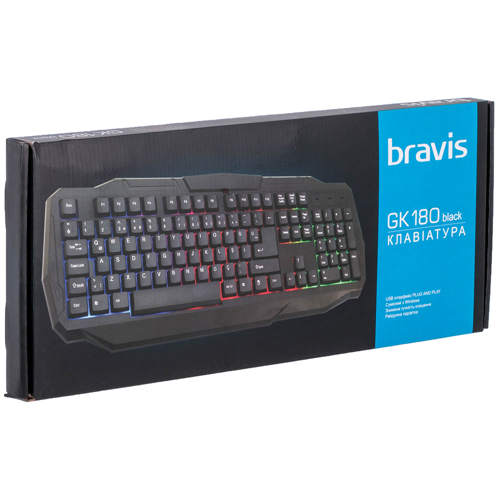 Фото Клавіатура BRAVIS GK180 black