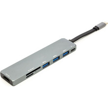 Док-станция POWERPLANT Type-C - USB Hub, HDMI, SD CardReader (CA912094)