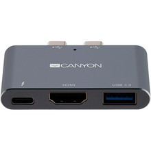 Док-станція CANYON DS-1 Thunderbolt 3 Docking Station 3-in-1 (CNS-TDS01DG)