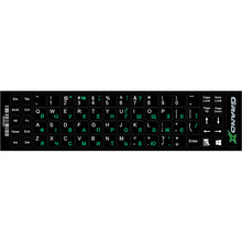 Наклейки на клавіатуру GRAND-X Protected 68 keys UA Green/Latin White (GXDGUA)