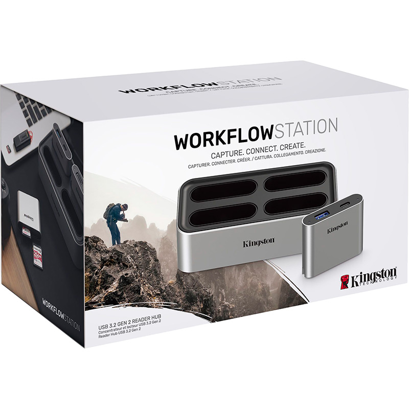 Док-станция KINGSTON Workflow Station Dock USB 3.2 Gen2 USB-A/C (WFS-U) Количество разъемов USB Type-C 1