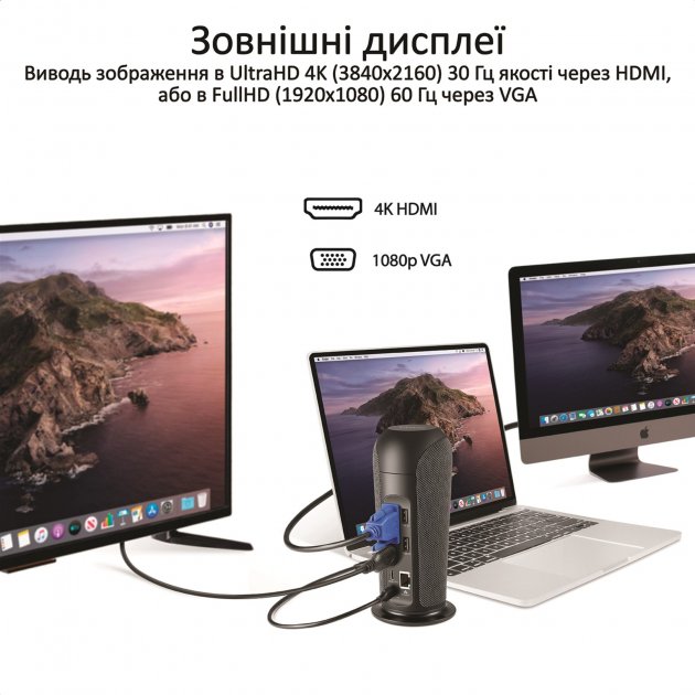 Зовнішній вигляд Док-станція PROMATE AlphaHub 13in1 Black (alphahub.black)