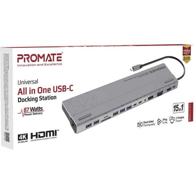 Док-станція PROMATE BaseLink-Pro 15in1 Black (baselink-pro.black) Тип док-станція