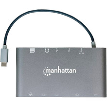 Док-станция INTRACOM Manhattan USB 3.1 Type-C 7in1 Silver (152808)