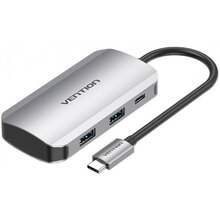 USB-хаб Vention USB Type-C 5 in 1 Silver (TNBHB)