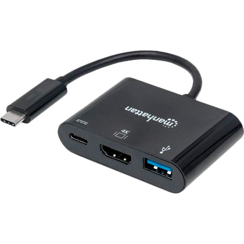 intracom USB3.1 Type-C - USB3.0/HDMI/USB-C black Manhattan