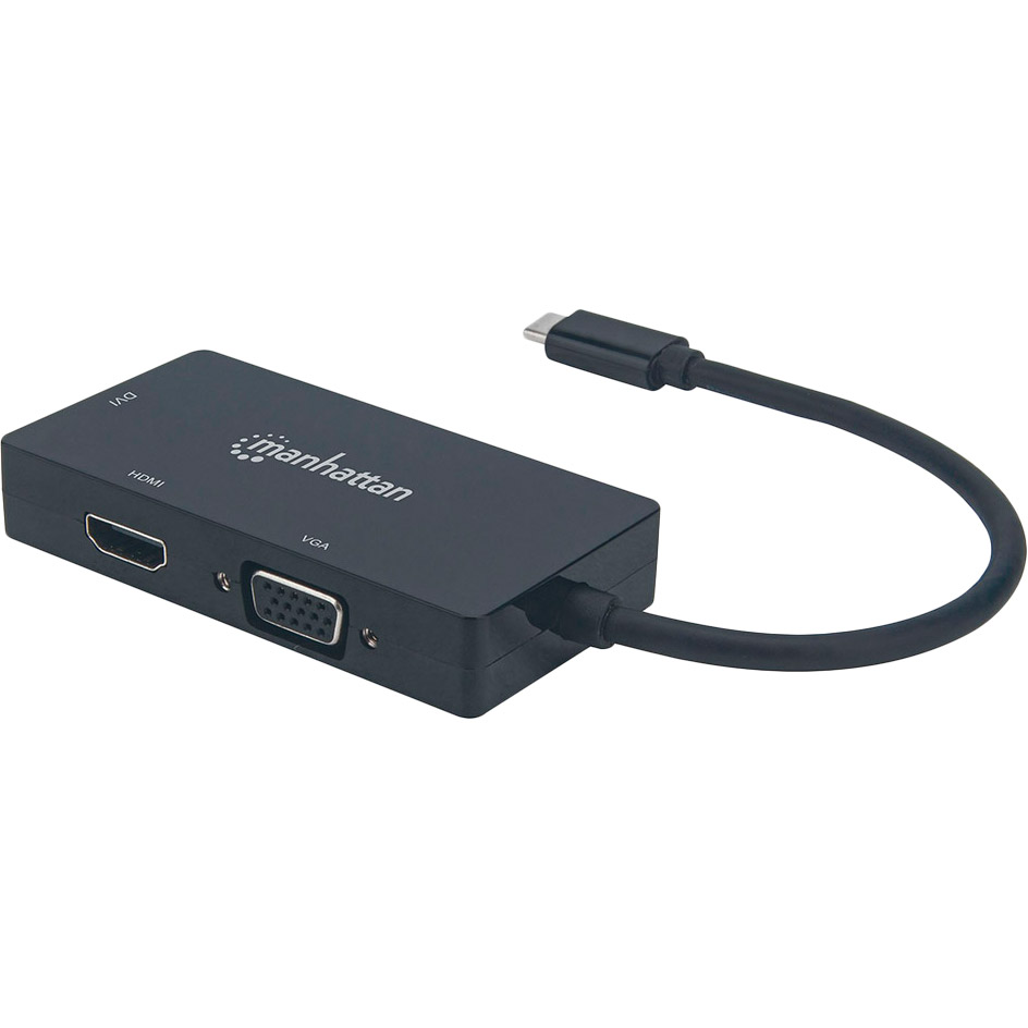 intracom USB3.1 Type-C - HDMI/DVI-I/VGA Black Manhattan