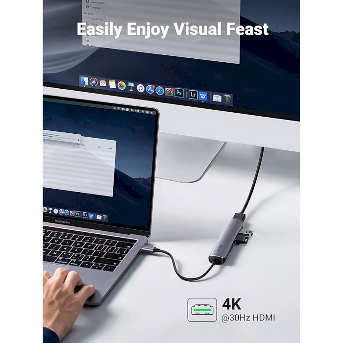 Док-станция UGREEN USB Type-C 5-in-1 Grey (20197) Дополнительные разъемы HDMI