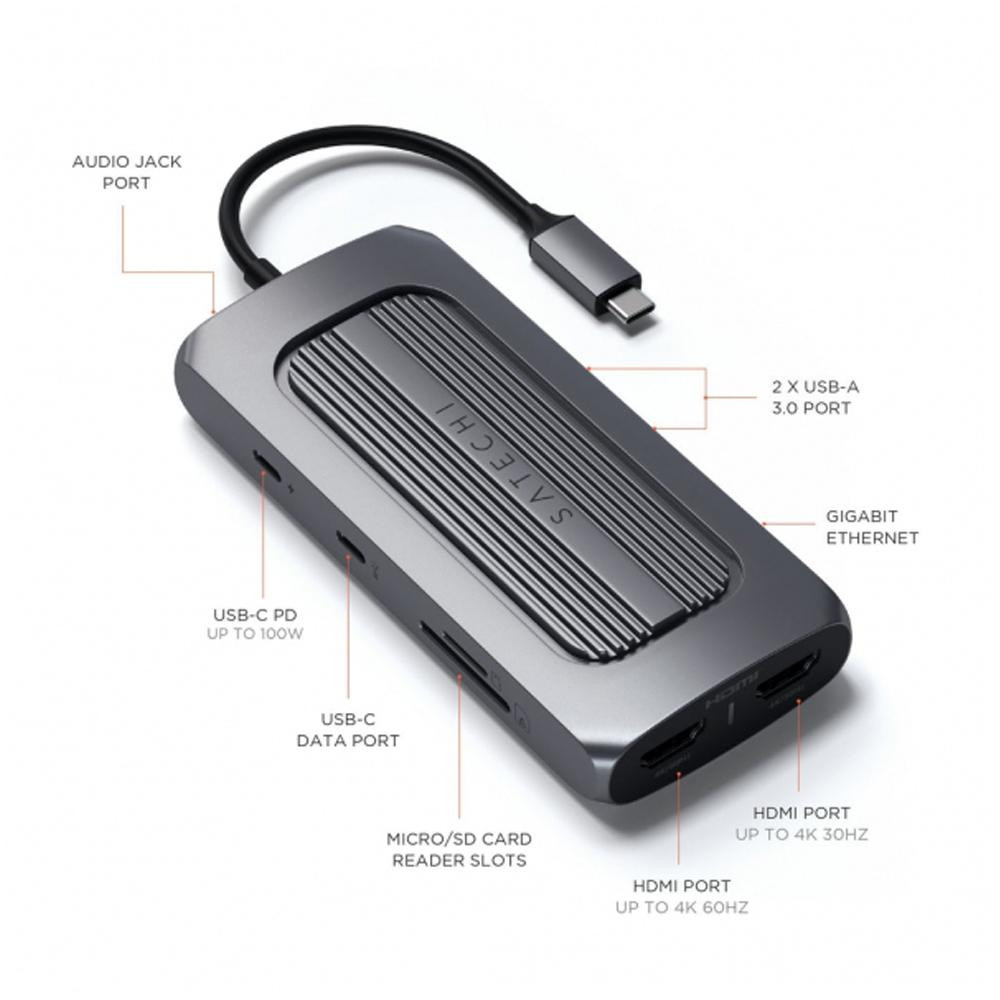Док-станція SATECHI Aluminum Multi-Port MX Adapter Space Gray (ST-UCMXAM) Тип живлення пасивний