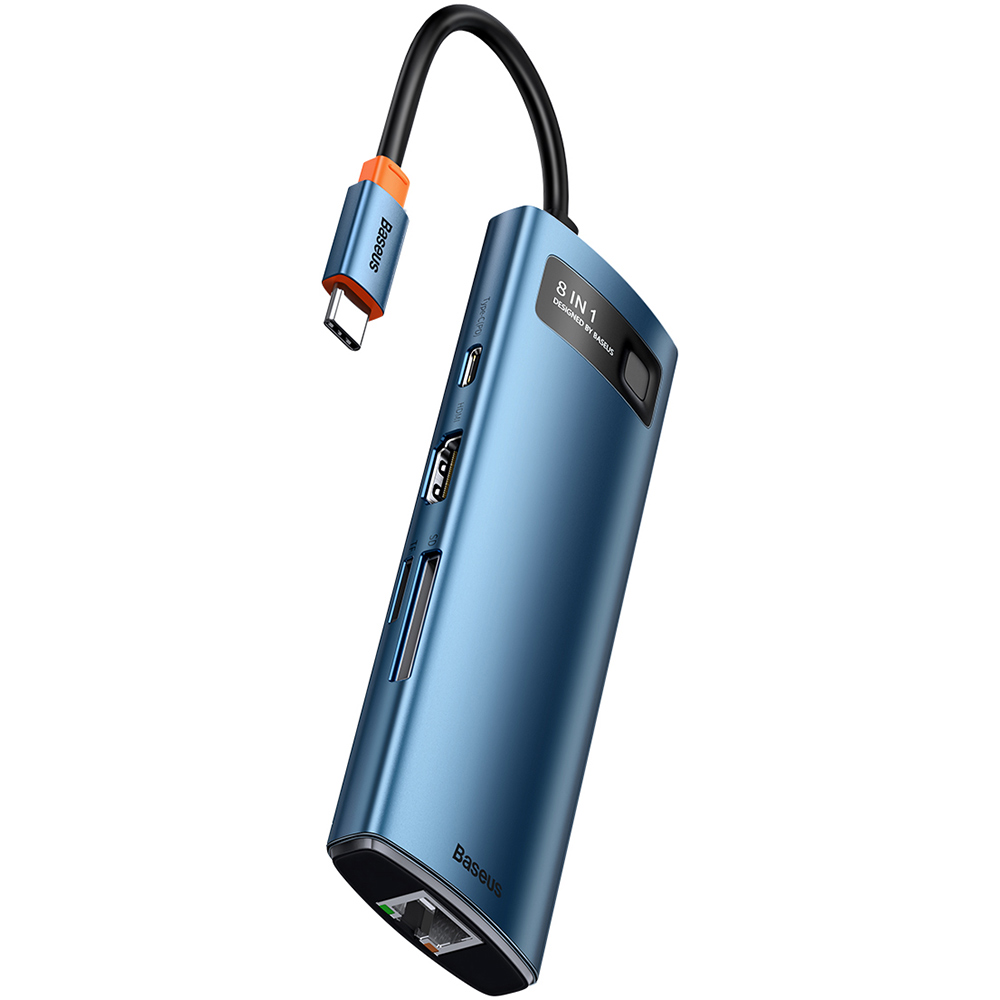 Док-станція BASEUS Metal Gleam Series 8 in 1 Blue (WKWG000103) Інтерфейс підключення USB Type-C