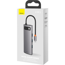 Док-станція BASEUS Metal Gleam Series 8 in 1 Grey (CAHUB-CV0G)