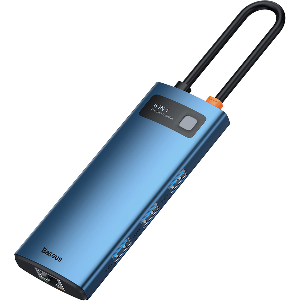 Док-станція BASEUS Metal Gleam Series 6 in1 Blue (WKWG000003) Тип живлення пасивний