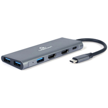 Док-станция CABLEXPERT USB-C 3-in-1Gray (A-CM-COMBO3-01)