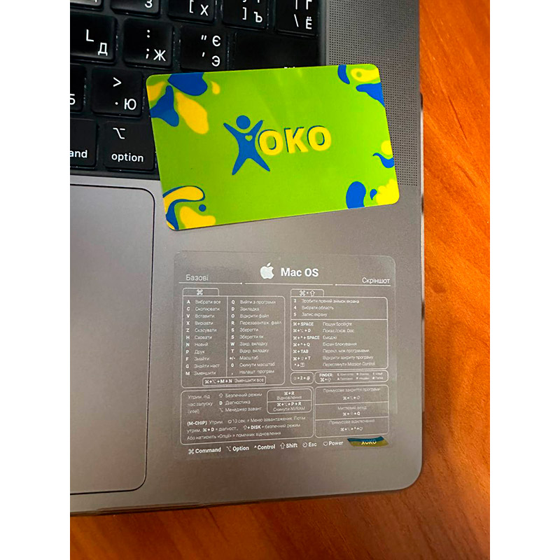 Наклейка XOKO з клавішами гарячого набору для Mac OS Transparent White (XK-MCR-MOW) Тип наліпка