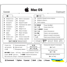 Наклейка XOKO з клавішами гарячого набору для Mac OS Transparent White (XK-MCR-MOW)