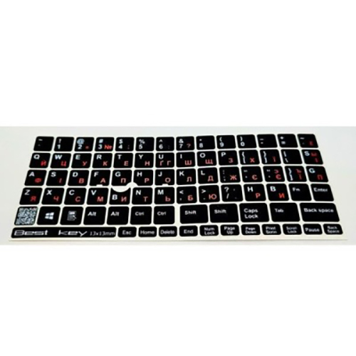 Наклейки на клавіатуру BESTKEY 76 кл Black White/Orange (BKU13ORA/014) Тип наліпка
