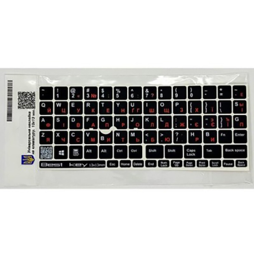 Наклейки на клавіатуру BESTKEY 76 кл Black White/Orange (BKU13ORA/014)