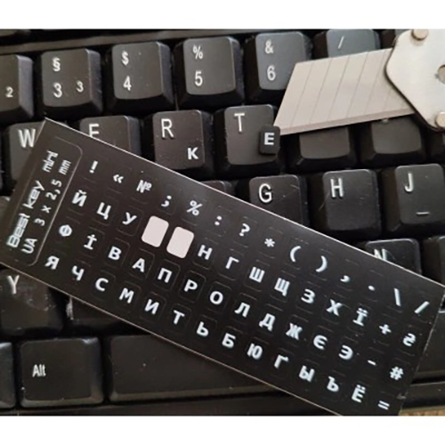 Наклейки на клавіатуру BESTKEY 56 Black/White (BKm4WHI/045) Тип наліпка