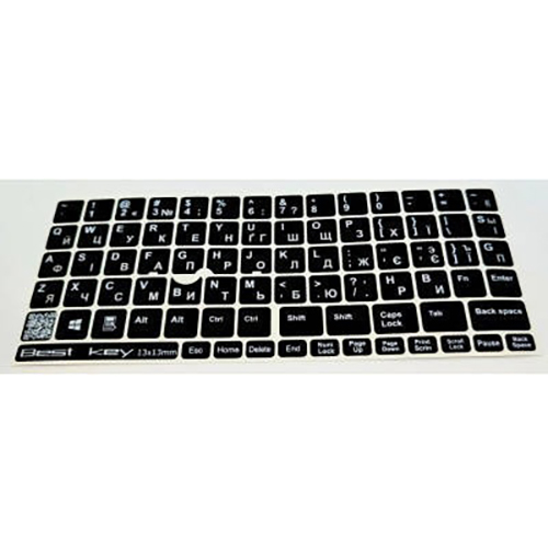 Наклейки на клавіатуру BESTKEY 76 кл Black/Silver (BKU13SIL/011) Тип наліпка
