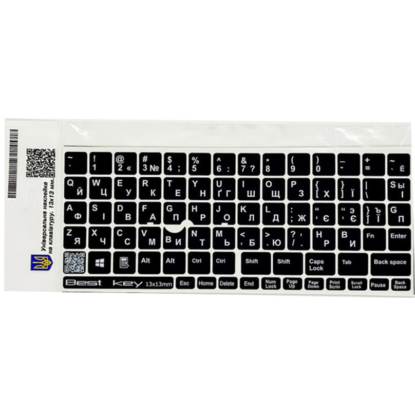 Наклейки на клавіатуру BESTKEY 76 кл white (BKU13WHI/015)