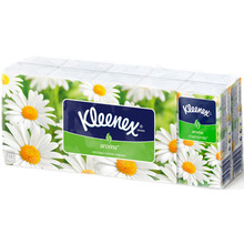 Салфетки косметические Kleenex Aroma с ароматом ромашки двухслойные 10 пачек по 10 шт (5901478905277)