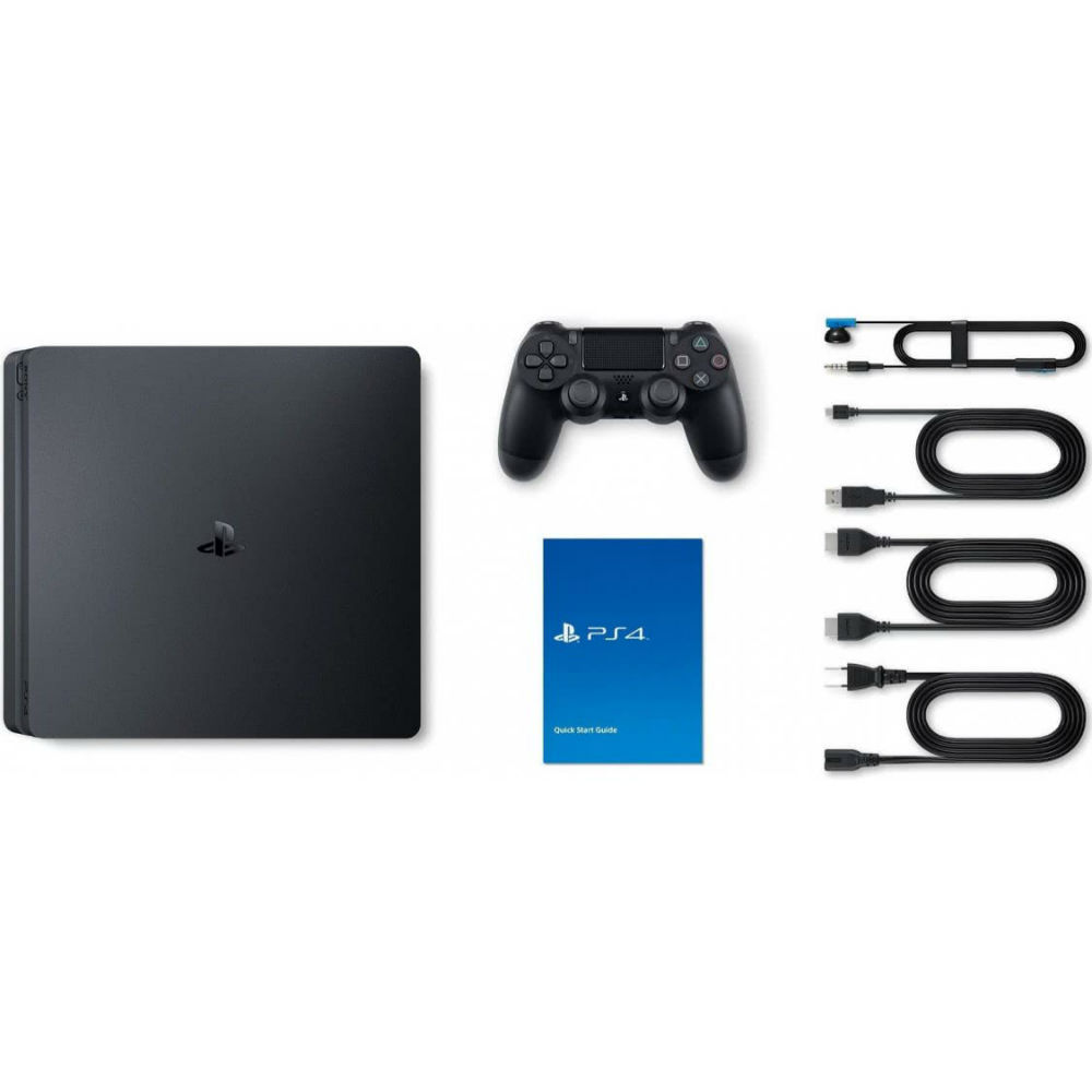 Внешний вид Игровая приставка SONY PS4 Slim 500 Gb Black (HZD+GOW3+UC4+PSPlus 3М)