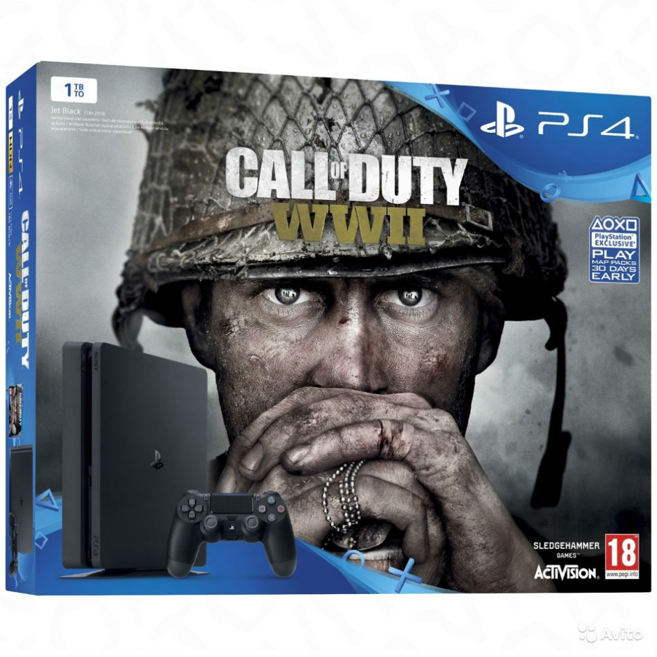 SONY PlayStation 4 Slim 1Tb Black (Call of Duty WWII)