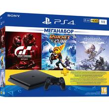 Игровая приставка SONY PlayStation 4 1ТВ Black + 3 игры и подпиской PS Plus 3 мес (9702191)