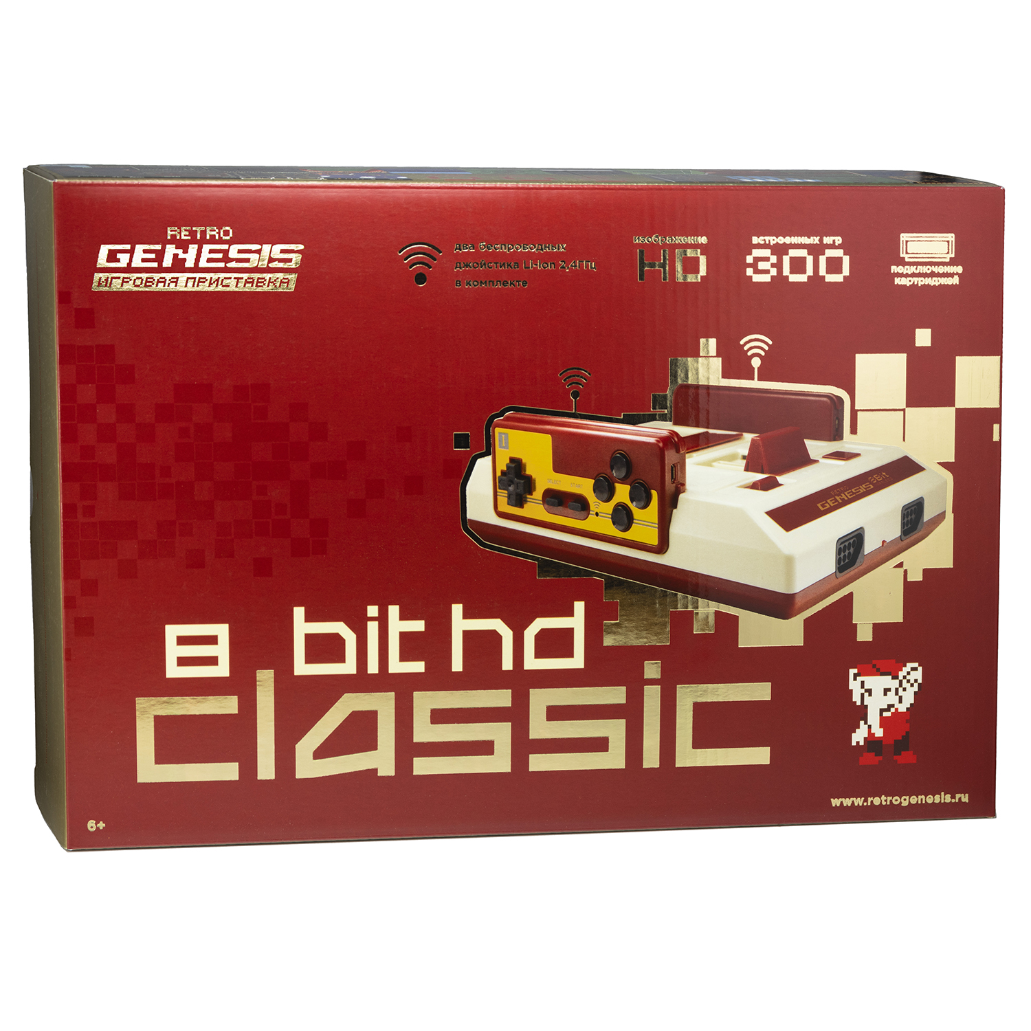 Игровая приставка RETRO GENESIS 8 Bit HD Classic (CONSKDN89) + 300 игр Цвет бежевый