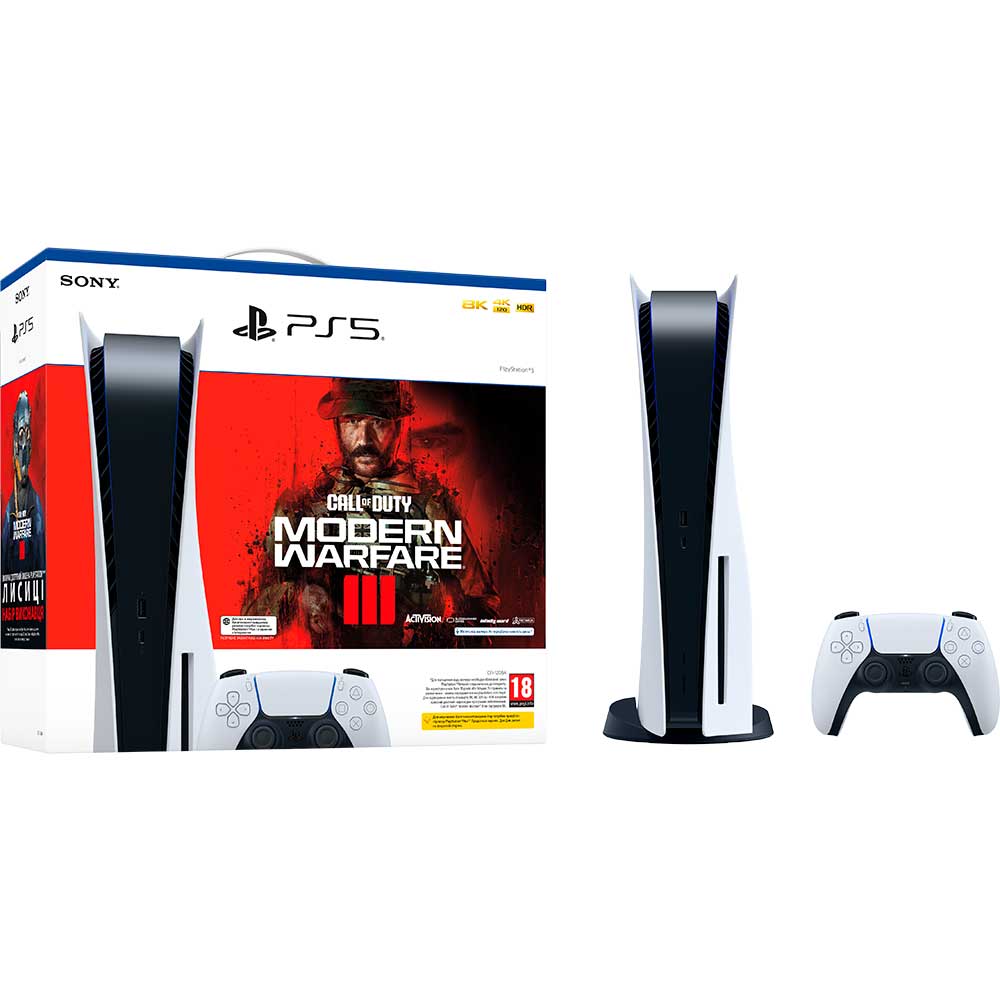 Игровая приставка SONY PS5 Ultra HD Blu-ray + Игра Call of Duty: Modern  Warfare III - в интернет-магазине Фокстрот: цены, отзывы, характеристики |  купить в Киеве, Харькове, Днепропетровске, Одессе - Украина