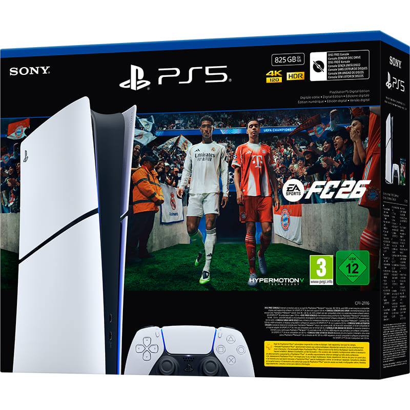 Ігрова приставка Sony PlayStation 5 Slim Digital Edition EA SPORTS FC 26 Bundle (1000049864) Процесор   8-ядерний x86-64 AMD Ryzen Zen 2 (Частота: до 3.5 ГГц)