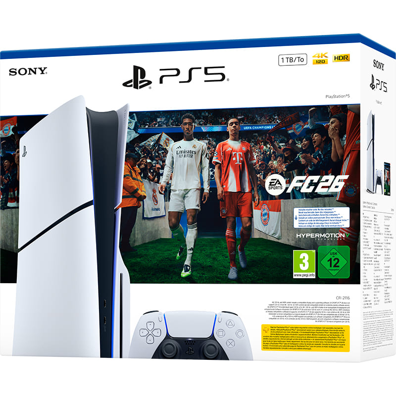 Ігрова приставка SONY PlayStation 5 Slim Blu-ray EA SPORTS FC 26 Bundle (1000049854) Процесор   8-ядерний x86-64 AMD Ryzen Zen 2 (Частота: до 3.5 ГГц)