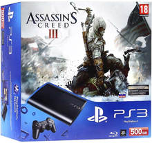 Купить в Днепре - Игровая приставка SONY PlayStation 3 Super Slim 500Gb+Assassin's Creed 3