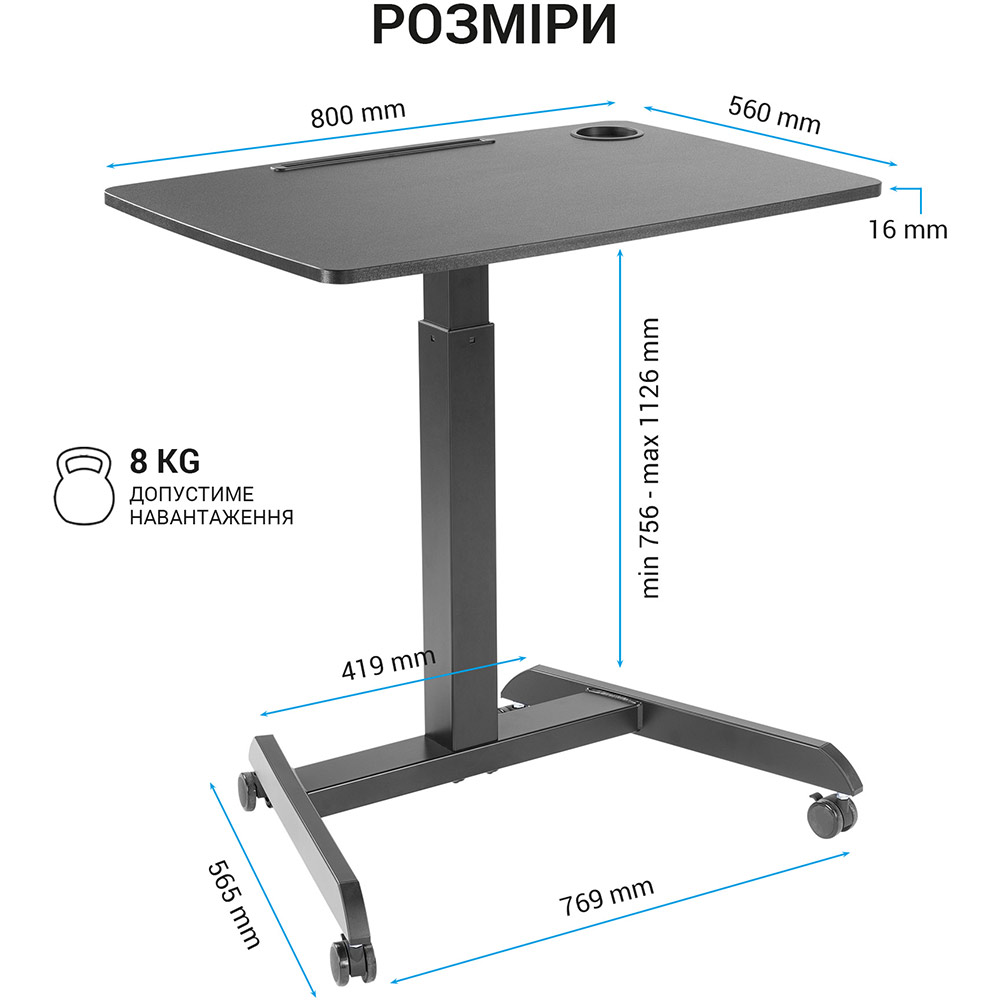 Зовнішній вигляд Стіл OFFICEPRO ODM380B