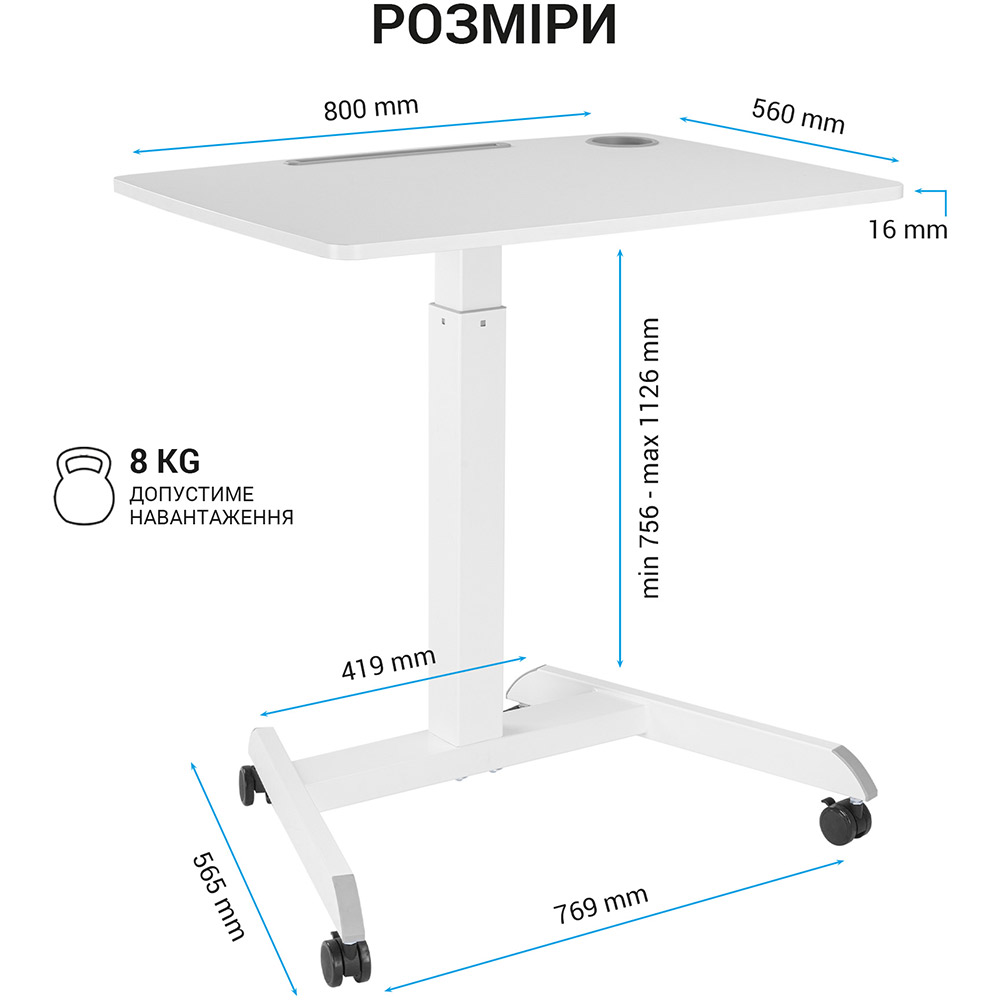 Фото Стіл OFFICEPRO ODM380W