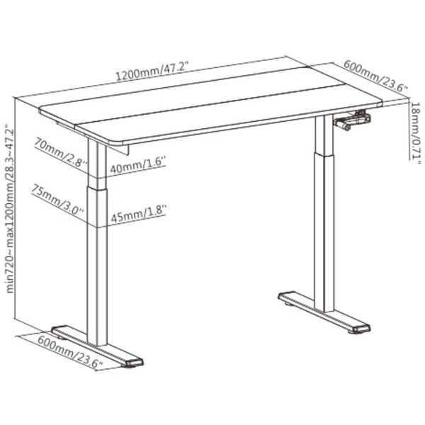 Фото Комп'ютерний стіл 2E СЕ120B-MECHANIC Black