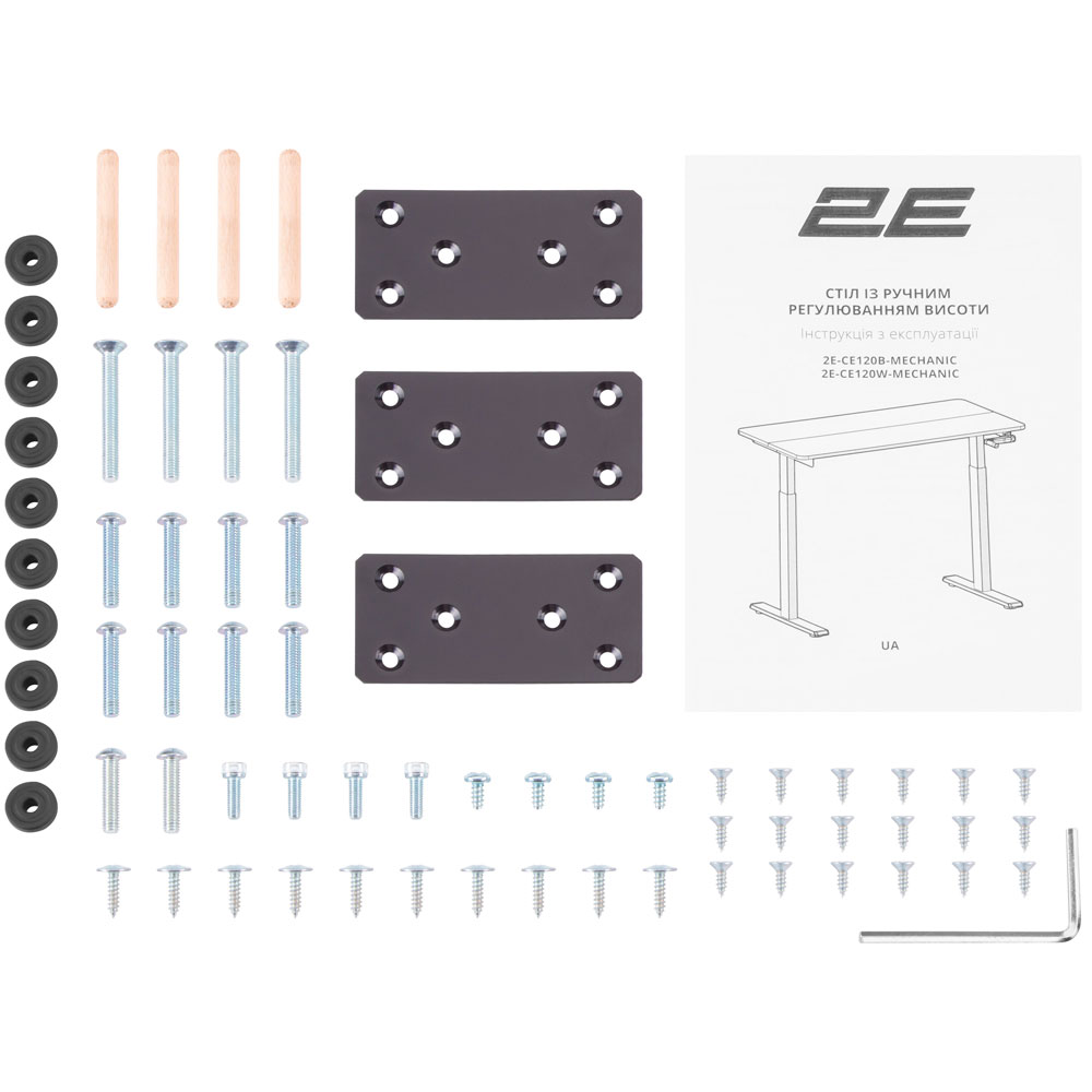 Зовнішній вигляд Комп'ютерний стіл 2E СЕ120B-MECHANIC Black
